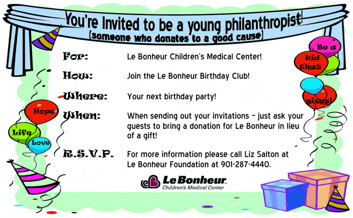 Le Bonheur Birthday Club Invitation