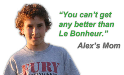 Le Bonheur helps Alex become a soccer star.