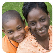 AA Mom and Son