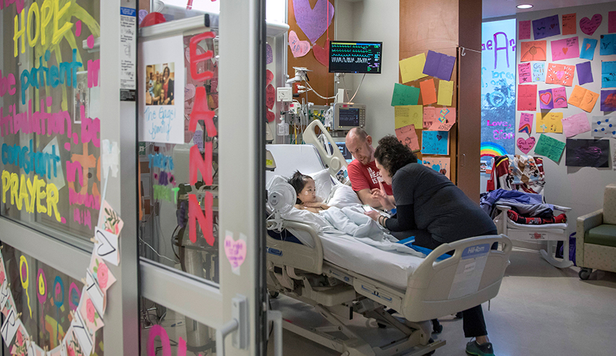 A room in Le Bonheur's Cardiovascular Intensive Care Unit.